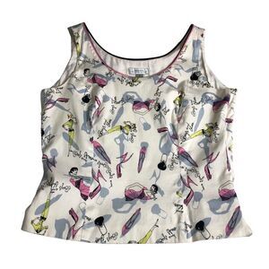 Tahari Arthur S Levine Top 8 Lined Sleeveless Side Zipper 50s 60s Mod Fashion